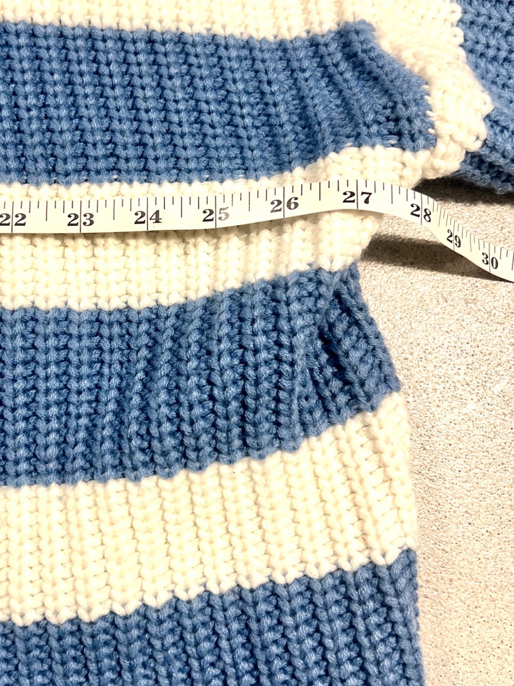 Buttermelon Roomy Striped Chunky Knit Oversized Cardigan Coastal Preppy,Size S - Picture 9 of 10